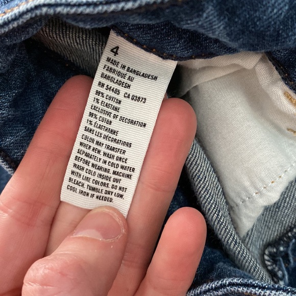 American Eagle Cutoff Cuffed Jean Shorts, Size 4, Dark Wash - Picture 3 of 3